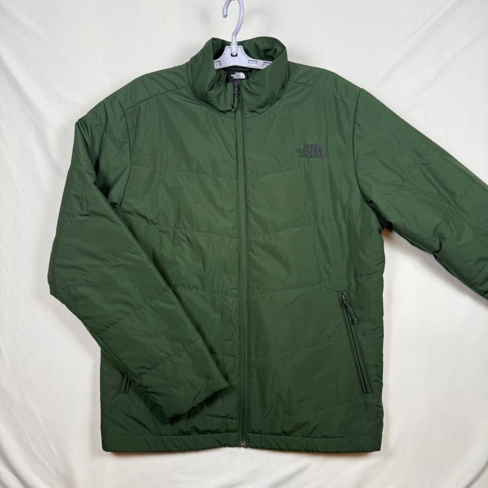 The North Face Mens Large Forest Green Quilted Full Zip Puffer Jacket Insulated